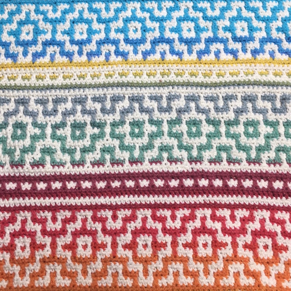 Hand-crafted Diamond Stripe Throw Blanket